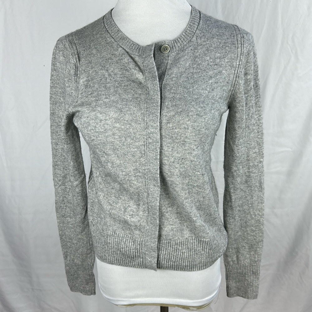 Banana Republic Gray Merino Wool Long Sleeved Cardigan